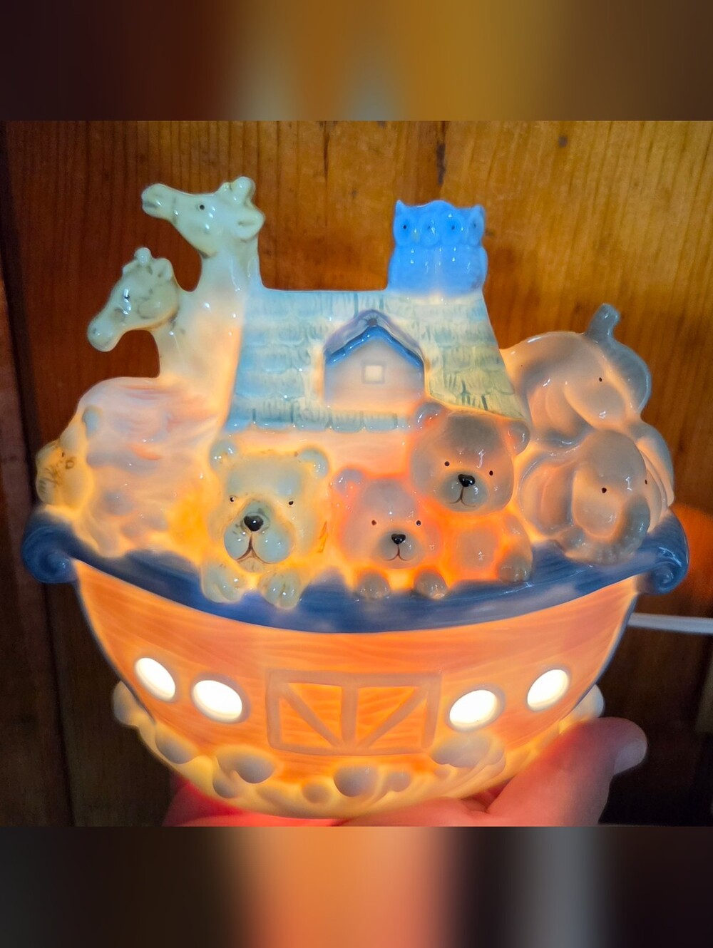 Noah's Ark Ceramic Night Light for Kids